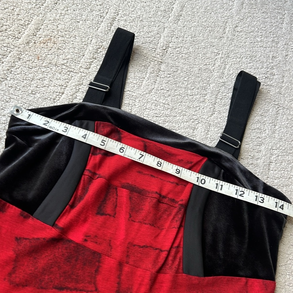 Simply, Vera Vera Wang NWOT red/black velvet trim, dressy tank top SZ S - Picture 9 of 11